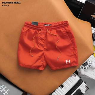 Quần short bơi Nam Heboz color 5M, quần đi biển trơn vải dù lưng dây rút - 00002668