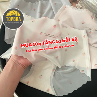 [Mua 10 tặng 1] SET 5-10 Quần Lót Nữ Su Lụa Thạch Tàng Hình Không Lộ Viền Mềm Mát Mịn Hoạ Tiết Su Thạch Dâu Tây TOPBRA