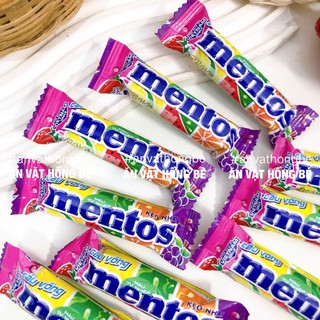 [10 Chiếc] Kẹo Mentos Vị Trái Cây (thỏi 5viên), kẹo nhai trái cây, đồ ăn vặt tuổi thơ