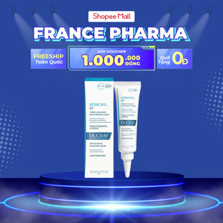  Kem Dưỡng Cân Bằng Dầu Và Giảm Mụn Ducray Keracnyl PP Chính Hãng 30ml Nội Địa Pháp Từ France Pharma 