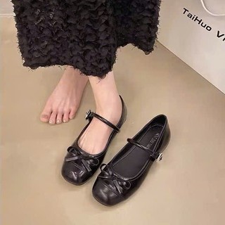 𝙔𝙐𝙇𝙄𝙉𝘼 - Giày nữ, giày búp bê đế bệt Mary Jane Mũi Vuông quai ngang phối khuy Đi Tiệc Đi Chơi V45
