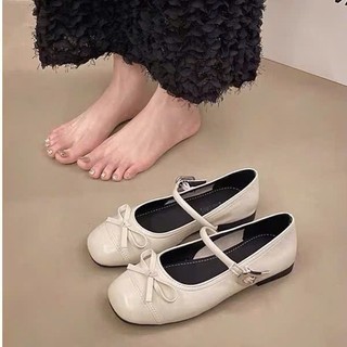 𝙔𝙐𝙇𝙄𝙉𝘼 - Giày nữ, giày búp bê đế bệt Mary Jane Mũi Vuông quai ngang phối khuy Đi Tiệc Đi Chơi V45
