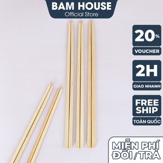Bộ 10 đôi đũa gỗ xương gà và gỗ sao Bam House màu be cao cấp thân thiện môi trường DXG03