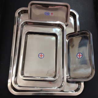  Khay Inox Đựng Dụng Cụ Y Tế Chữ Nhật Vinh Tấn |  Inox 304 100%  | Mâm inox chữ nhật 