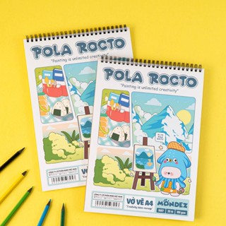  Tập Vở Vẽ Mỹ Thuật A4 MONDEZ 20 Tờ Sổ Vẽ Lò Xo Pola Rocto Định Lượng 100gsm Cho Bé Vẽ Tranh Tô Màu S007 8 9 10 