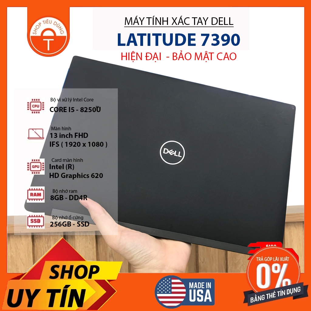 Laptop Latitude 7390 Core i5 8250U | RAM 8GB| SSD 256GB| 13.3inch IPS