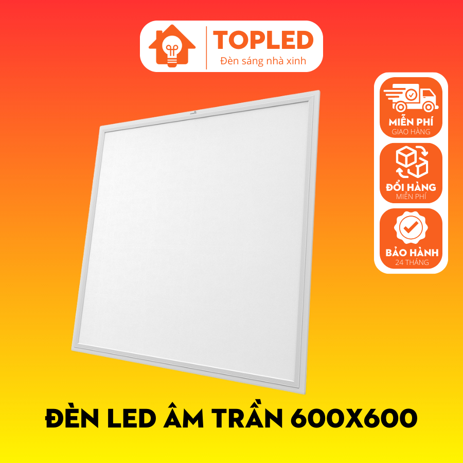 Đèn led âm trần 600x600, đèn led panel 600x600, đèn led thả trần 48W ánh sáng trắng vàng nắng̣, chỉ 
