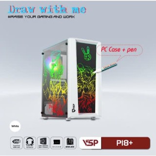 Case gaming kèm bút vẽ dạ quang P18+ White