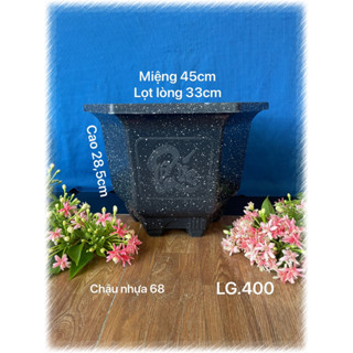 ( 5 Cái Tuỳ Màu ) Chậu Nhựa Lục Giác 400 Trồng Cây Loại Dày Dặn 33x28