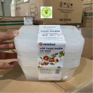 Set 10 hộp nhựa đựng thực phẩm có nắp đậy, khay nhựa chữ nhật 3 size nhựa Việt Nhật, hộp đựng đồ
