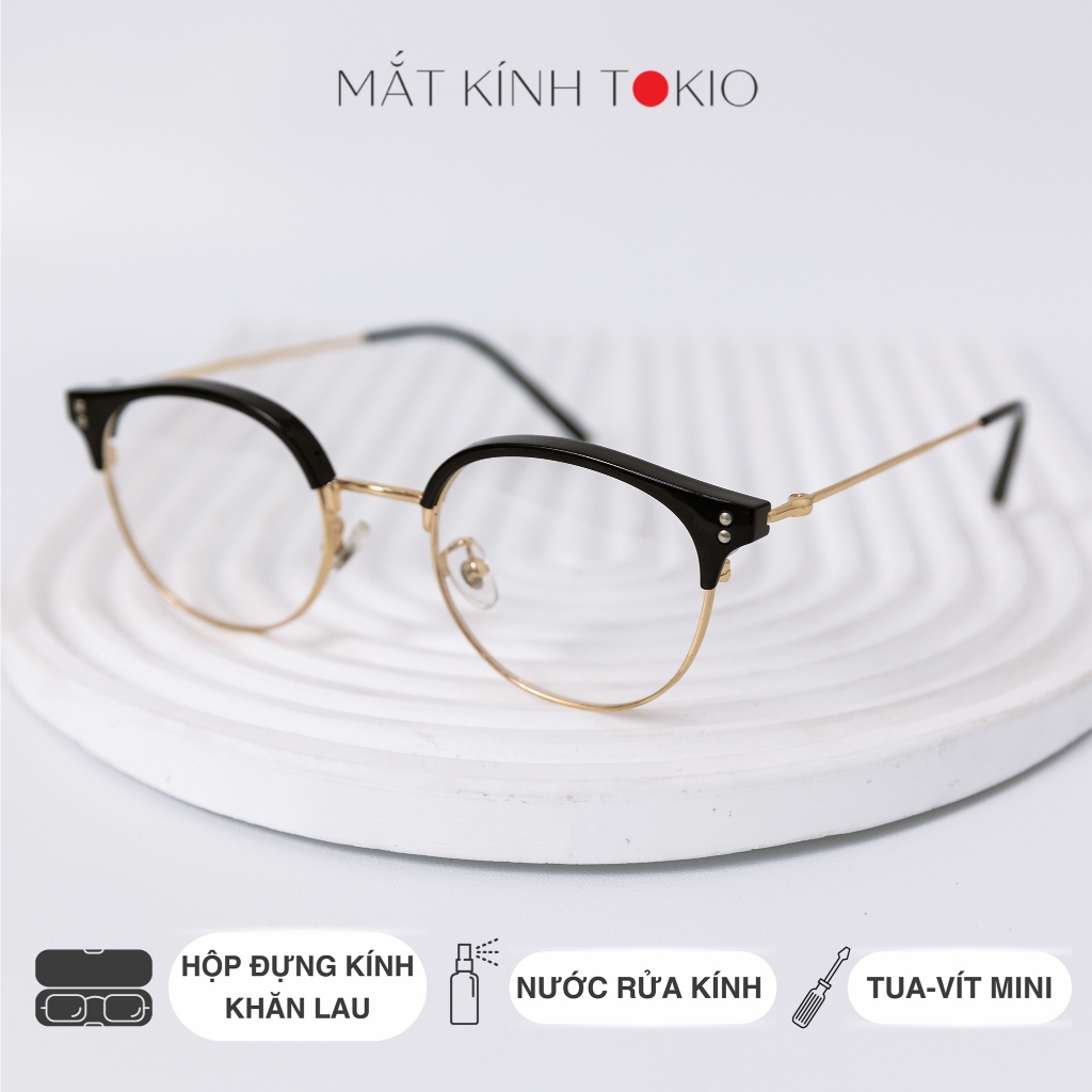Gọng kính cận nam nữ kim loại Tokio Vintage T66