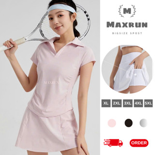 Chân váy ngắn thể thao tennis, cầu lông bigsize nữ có quần bảo hộ dáng A xòe nhẹ, Áo thể thao cổ polo bigsize 100kg MS75