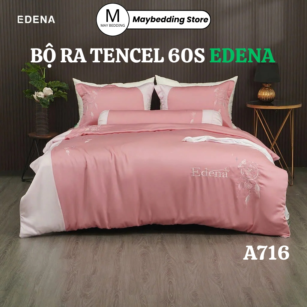 Bộ Chăn Ga Gối Tencel 60s EDENA Cao Cấp Mã A716, Hàng Chính Hãng