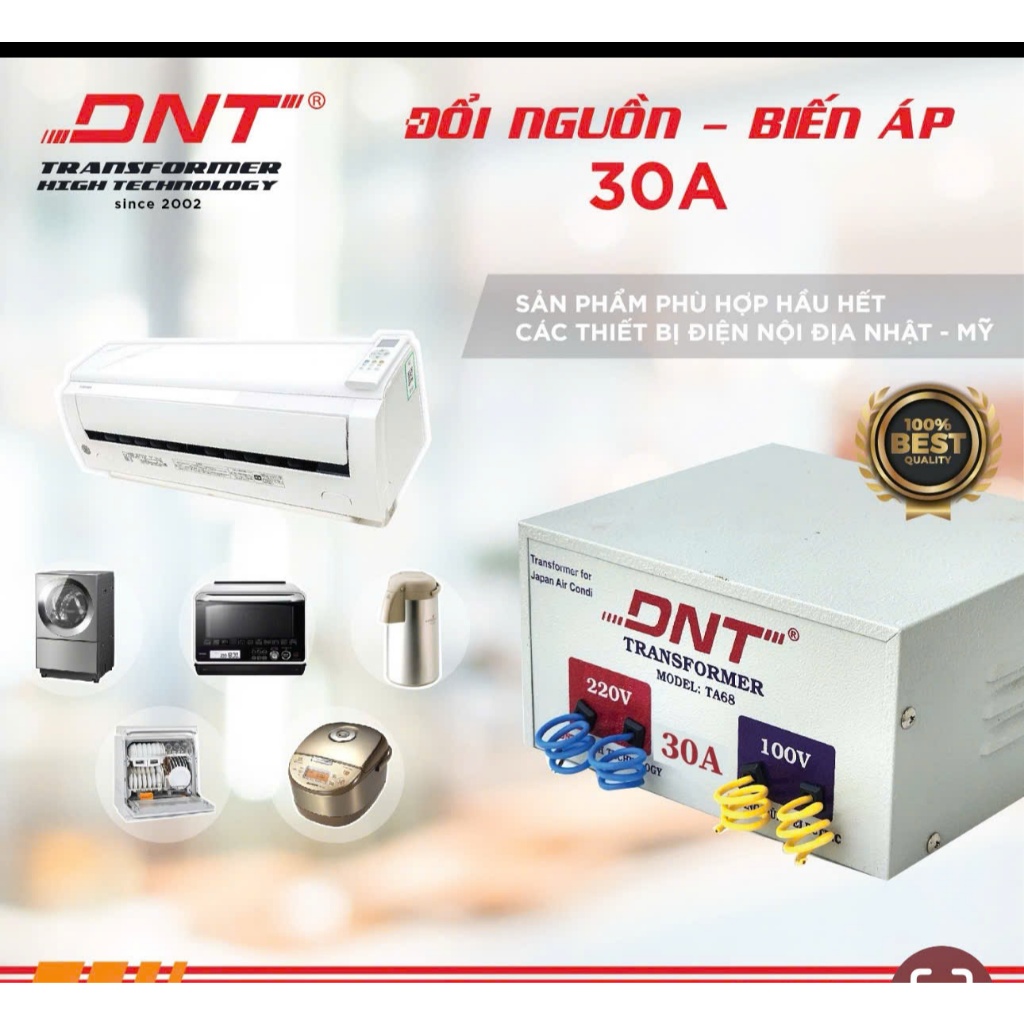 Biến áp DNT 30A 220v ra 100v
