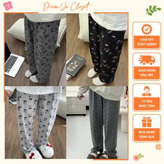 [CÓ SẴN] Quần ngủ hoạt hình ống rộng QC, quần pijama ống suông cute phong cách Hàn Quốc