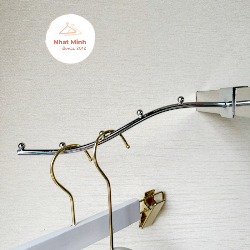 Móc bi cài thanh hộp (1,5 x 3 cm) dáng cong, - 5 bi, 7 bi, 9 bi - phi 7, tay bi cài thanh inox treo 