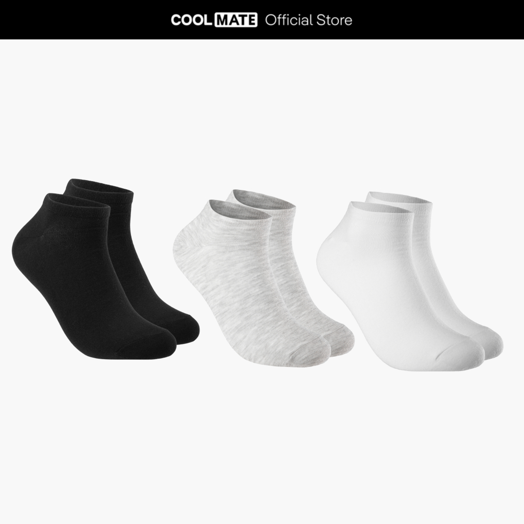 [Không đổi trả]Pack 3 Tất cổ ngắn TC Coolmate basic thấm hút thoáng khí Coolmate