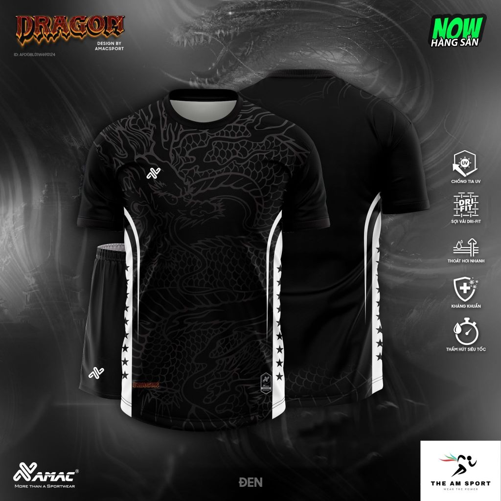 [In Tên & Số] Bộ Quần Áo Đá Bóng AMAC Dragon - Thoáng Mát, Thấm Hút Tốt | The AM Sport