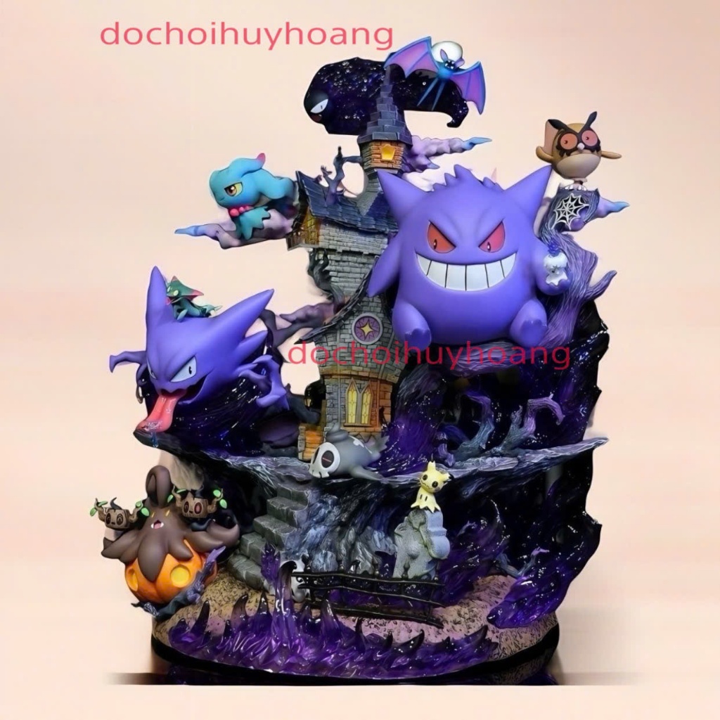 Mô Hình Tượng Pokemon Gengar Gangar Ghos Ghost Muma Mimikyu Zubat hệ ma 32cm
