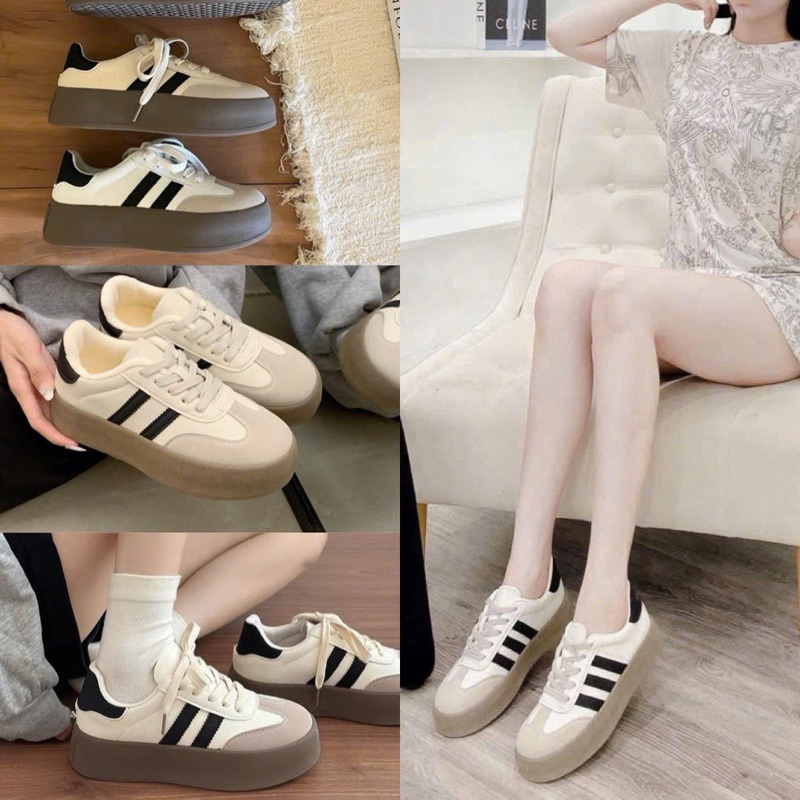 F-2 8001 GIẦY THỂ THAO NỮ 2 VẠCH ĐẾ CAO