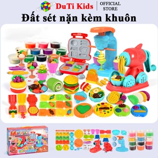  Đồ chơi nặn đất sét kèm khuôn làm bánh tạo sợi mì kem đất nặn tạo hình an toàn không dính tay 