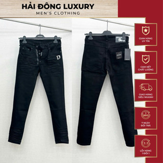 Quần Jean DSQ Đen Trơn Tag D2 Đính Siêu Đẹp,Ống Biker Nhăn,Đứng Dáng Chuẩn Fom