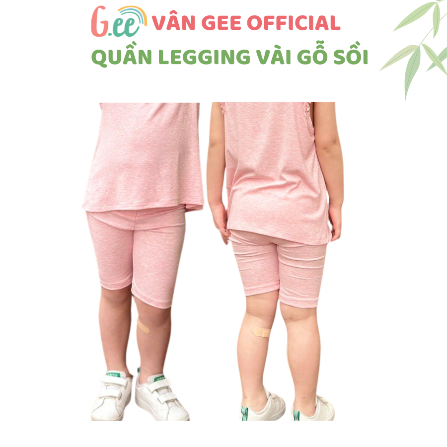 Quần legging đùi bé gái dáng đẹp, vải gỗ sồi siêu mềm mát- Gee