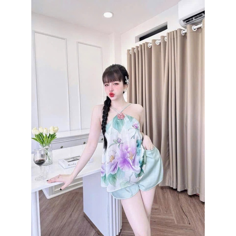 Bộ Ngủ 2 Dây Lụa xước 40-60kg