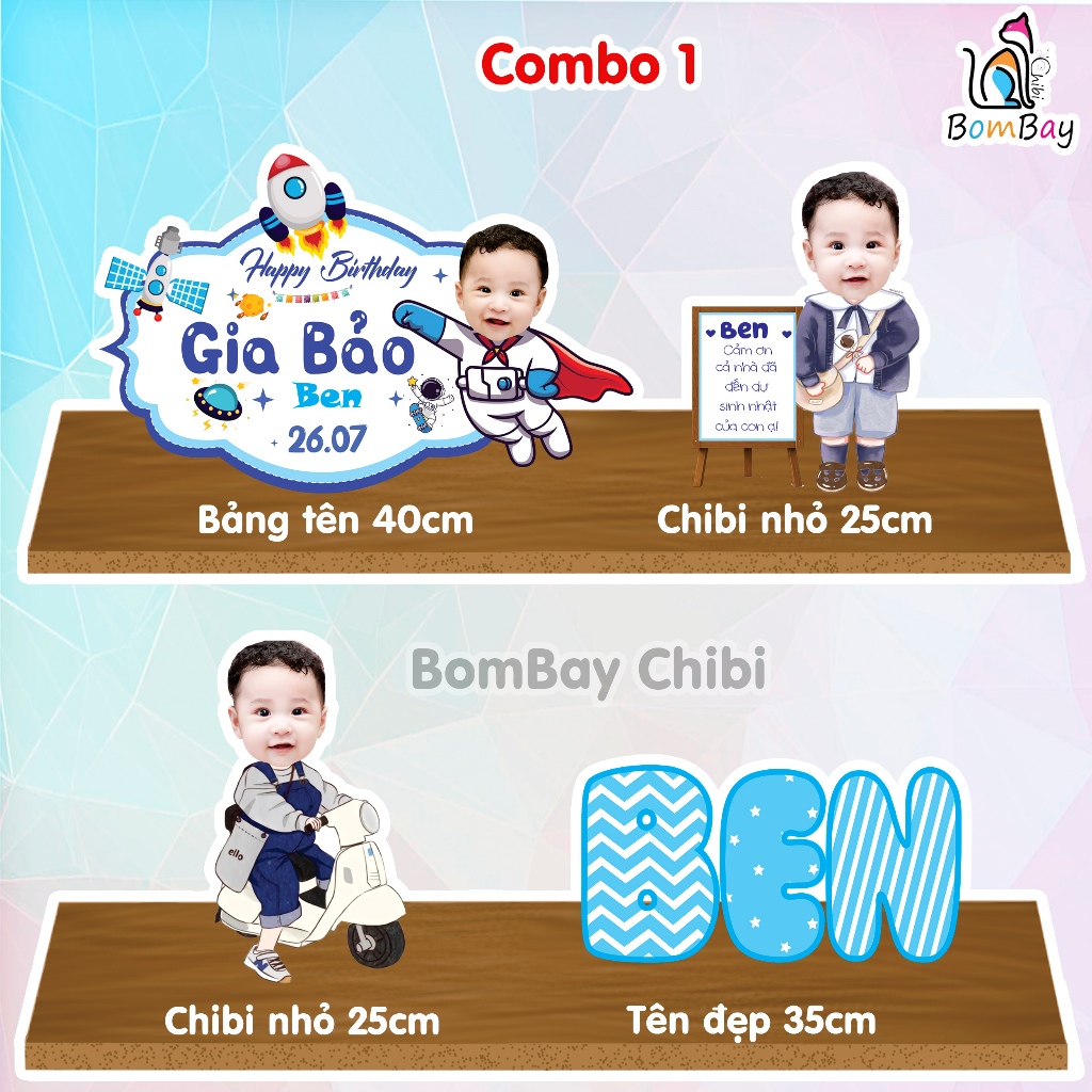Combo Chibi sinh nhật cho bé trai