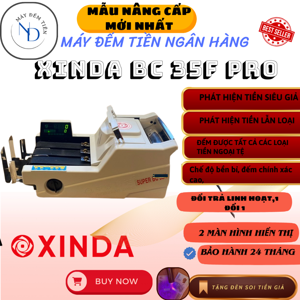  Máy đếm tiền xinda bc 35f ngân hàng hay sử dụng phát hiện tiền khác loại tiền giả siêu chuẩn 2025new 
