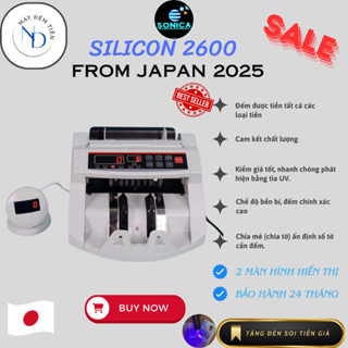 Máy đếm tiền Silicon MC 2600C, mẫu mới 2025, nhỏ gọn, tiện ích, cn mỹ chính hãng