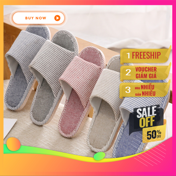 [SG-A59] Dép đi trong nhà bằng vải lanh thoải mái, êm chân thời trang cho nam và nữ Saigon Fashion