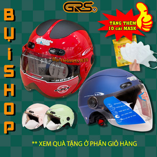  Mũ bảo hiểm Grs a102k HƠN 30 MÀU có kính chắn gió mũ 1 2 - Nón sơn tĩnh điện acer a102 nửa đầu Helmet công nghệ Đài Loan 