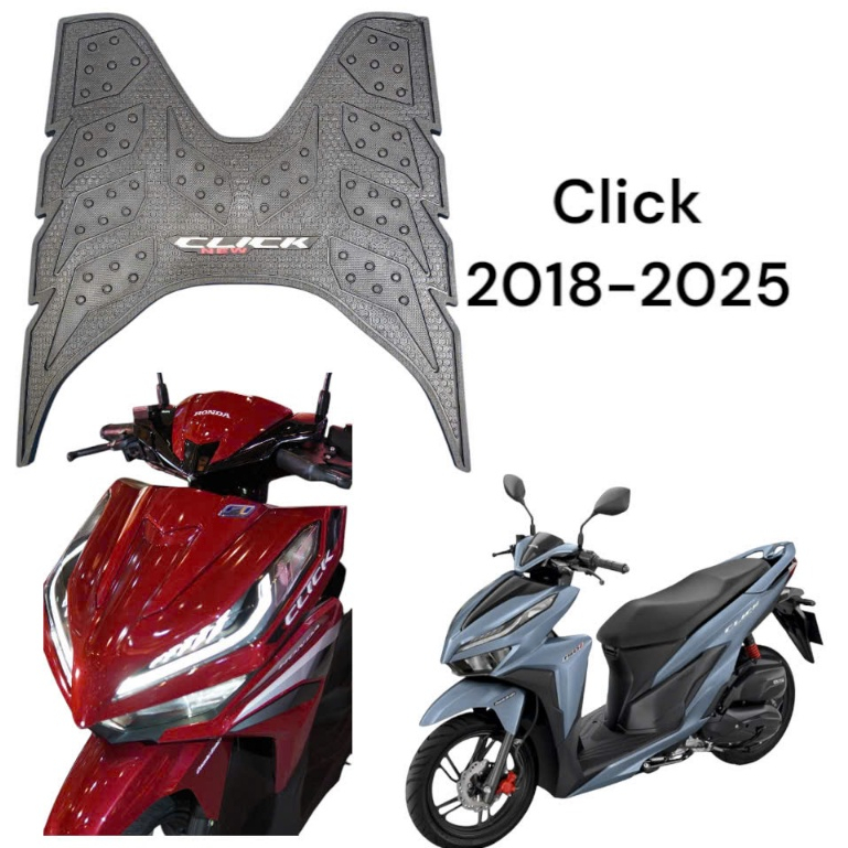 thảm lót sàn xe click 125/150cc đời 2018-2023 mẫu ô vuông,thảm lót chân honda click 125/150,gác chân