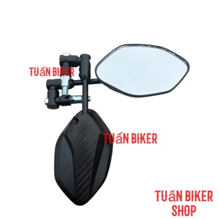 Gương Chiếu Hậu Chân xoay Kiểu AB Full Nhôm Tặng Kèm ốc nối 2cm Xoay 360 độ Loại 1 Gập mặt đồng hồ Gắn Các Dòng Xe Máy