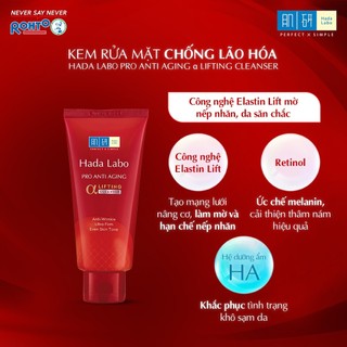 Sữa Rửa Mặt Dưỡng Da Hada Labo Advanced Nourish /Perfect White/Acne Care/Pro Anti Aging Cleanser 80G