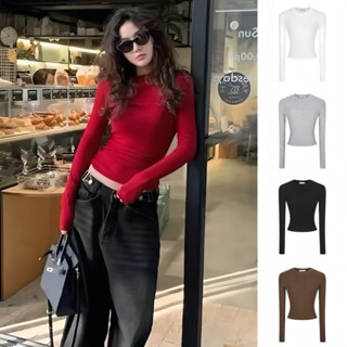 Áo Thun Dài Tay Siêu Co Giãn Mềm Mịn- thắt eo ôm body tôn dáng giữ nhiệt vải cotton zip nữ MA380