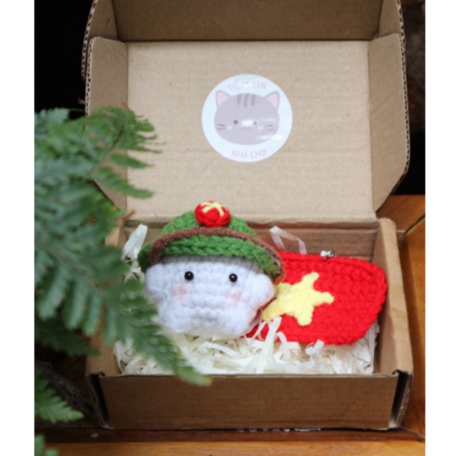 Móc khoá lá cờ Việt Nam, Móc khoá bé nấm đội mũ cối, Móc khoá mũ cối, nón lá Việt Nam 🇻🇳