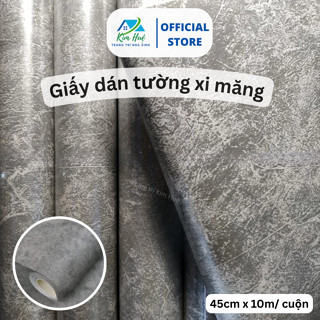 Giấy dán tường nhám màu xi măng xám – decal dán tường 10m x 45cm có keo sẵn - Kim Huệ