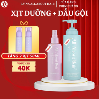 [QUÀ] Combo Xịt Dưỡng Vegan + Dầu Gội All About Hair - Làm Sạch Dịu Nhẹ, Kích Mọc Tóc, Dưỡng Tóc Khoẻ