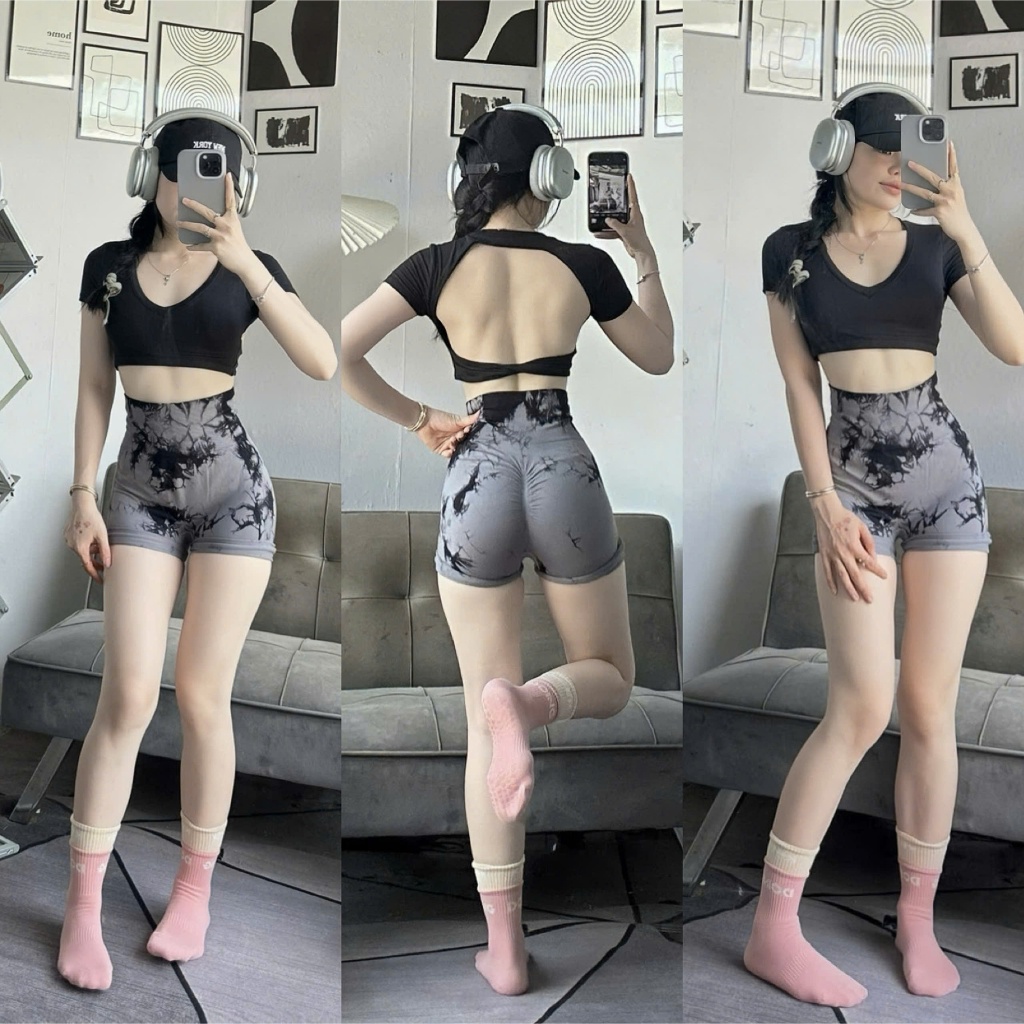 Áo Croptop XOẮN LƯNG CỔ TIM D3 Thể Thao Kèm Mút Tập Gym-Yoga-Aerobic( KHÔNG KÈM QUẦN)⚡️ Hàng xuất khẩu ⚡️ | BigBuy360 - bigbuy360.vn