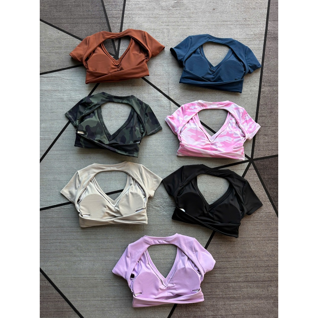 Áo Croptop XOẮN LƯNG CỔ TIM D3 Thể Thao Kèm Mút Tập Gym-Yoga-Aerobic( KHÔNG KÈM QUẦN)⚡️ Hàng xuất khẩu ⚡️ | BigBuy360 - bigbuy360.vn