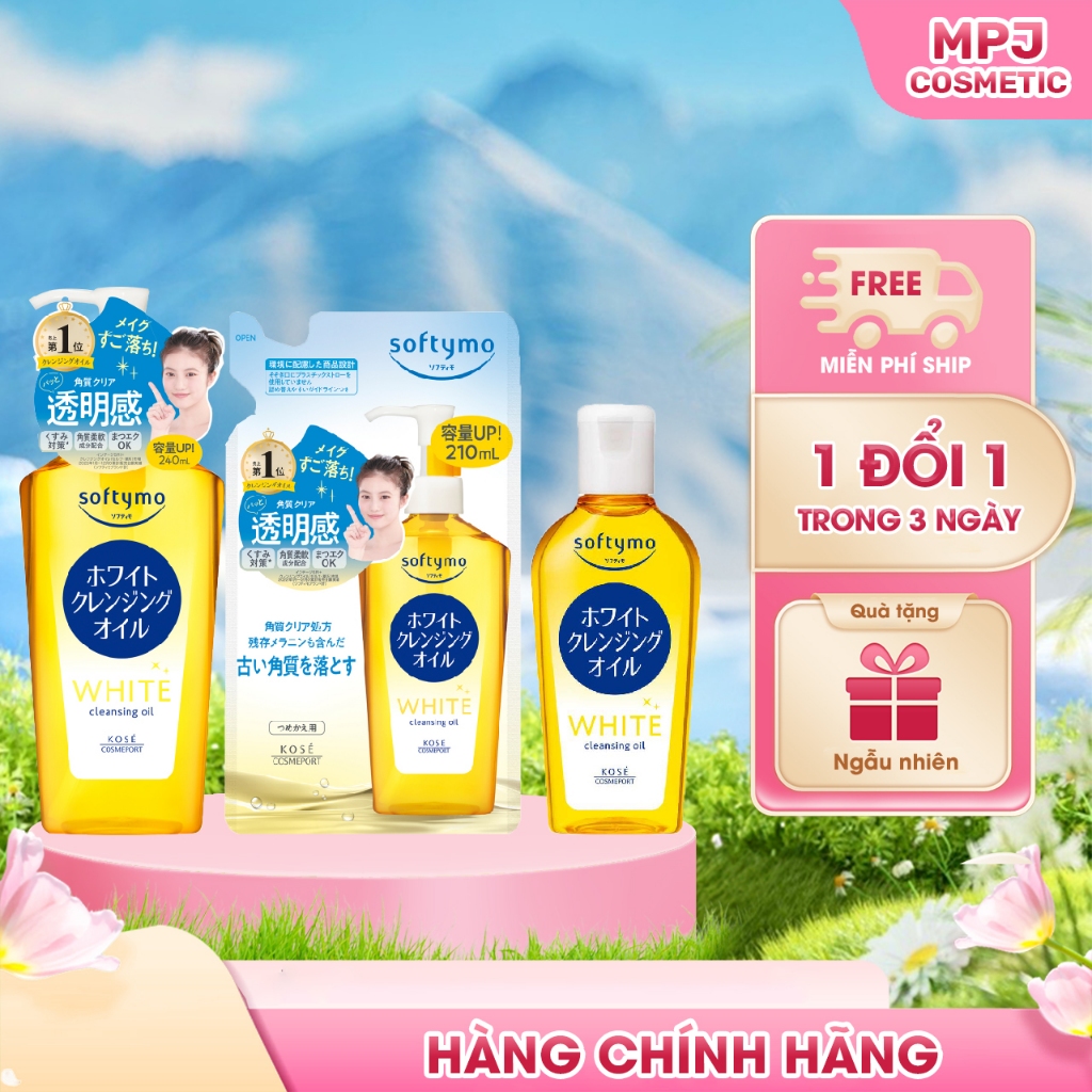 Dầu Tẩy Trang Dưỡng Trắng Da Kosé Softymo White Cleansing Oil NC (Chai - Túi)