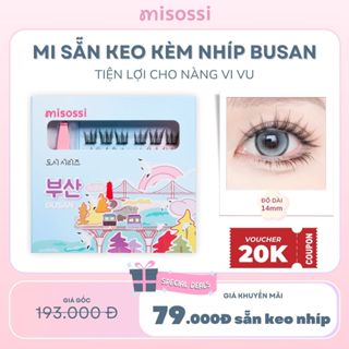 misossi Mi Cụm Hàn Quốc Sẵn Keo Kèm Nhíp Busan – Mi Siêu Mềm Mại, Dáng Vuốt Mèo Quyến Rũ, Tia Mi Dài Rõ