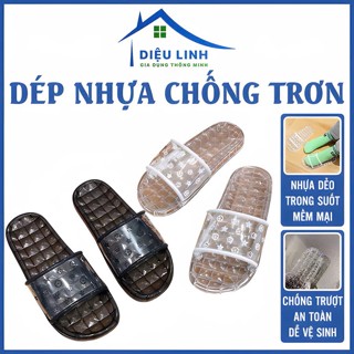  Dép nữ trong suốt thời trang Dép nhựa PVC quai ngang họa tiết sao siêu nhẹ chống trượt Dieulinhshop 