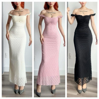 Đầm body nữ 2 dây bèo ren hoa cúc sang chảnh Lolystore