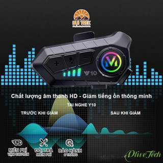  Tai Nghe Bluetooth Gắn Mũ Bảo Hiểm Y10 - Chống Nước Kết Nối 2 Thiết Bị Âm Thanh Stereo Dùng Cho Xe Máy & Xe Điện 
