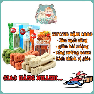Xương gặm Orgo nhai sạch răng cho chó, xương nhai bàn chải nhiều vị, vị bò vị sữa...cho chó - Kitty Pet Shop