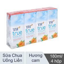TH True Yogurt Lốc 4 Hộp Sữa Chua Uống Tiệt Trùng Top Kid Hương Cam 4 x 180ml