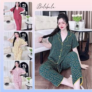 Đồ bộ ngủ lụa mango BOLOBALA pijama nữ mặc nhà SP248 quần dài áo tay ngắn mẫu quốc dân